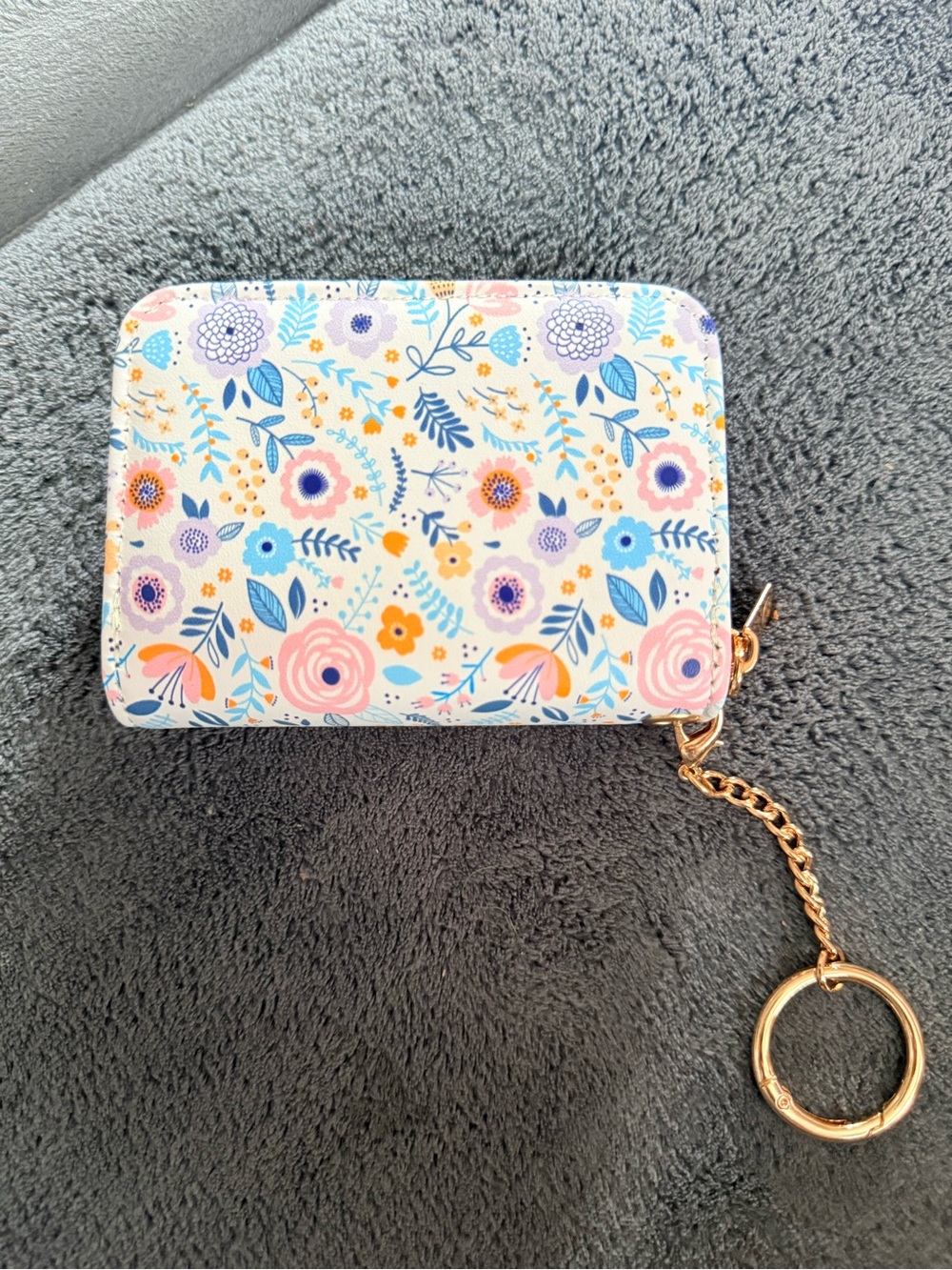 Source Unknown Floral Card Wallet Key Holder - White, Pink, Blue, Purple, Yellow